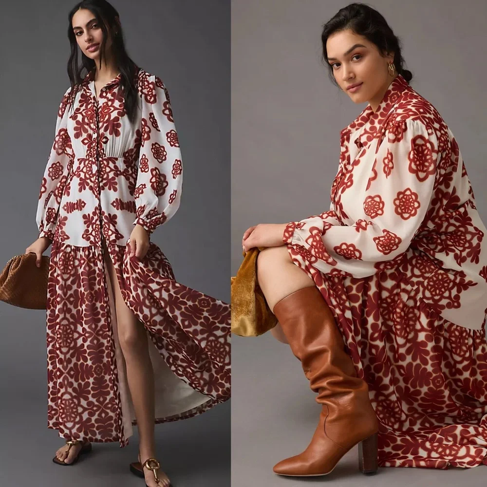 Floral Maxi Dress with Slit - Picture 4 of 11